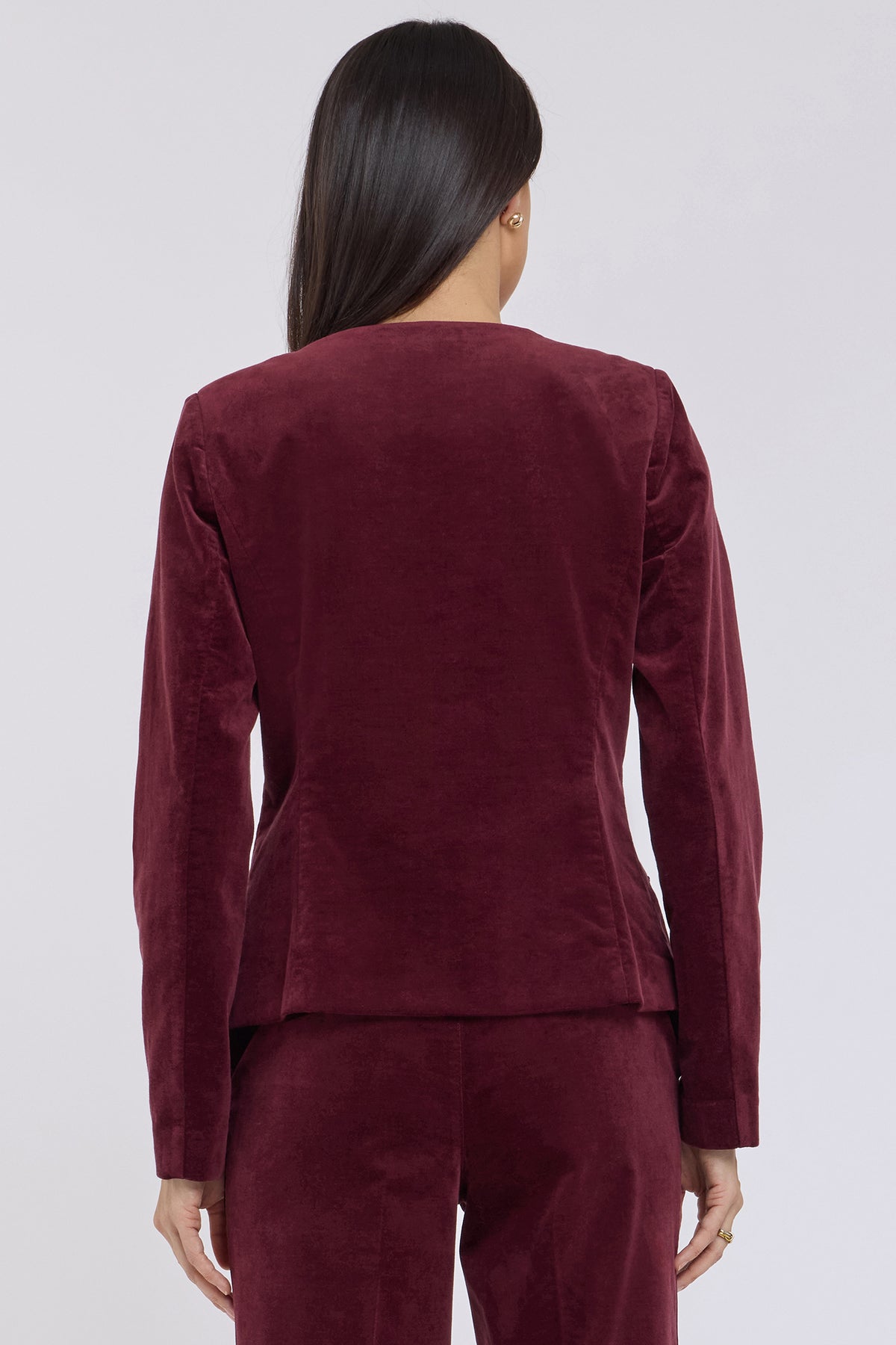 NYDJ Bethany Blazer In Velveteen - True Burgundy