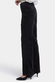 NYDJ Straight Leg Trouser Pants In Velveteen With High Rise - Black