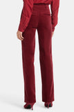 NYDJ Straight Trouser Pants In Velveteen With High Rise - Wild Currant