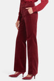 NYDJ Straight Trouser Pants In Velveteen With High Rise - Wild Currant