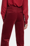 NYDJ Straight Trouser Pants In Velveteen With High Rise - Wild Currant