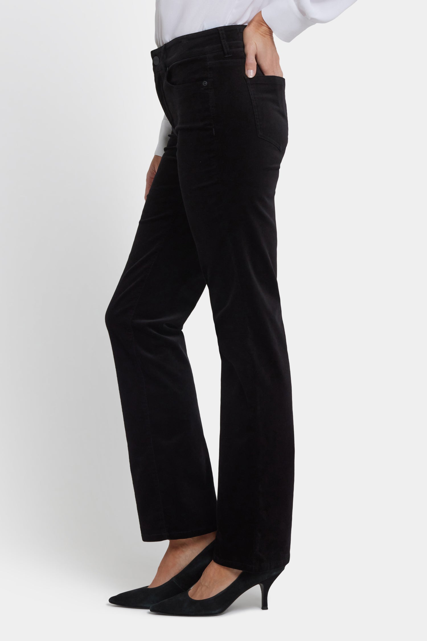 NYDJ Marilyn Straight Pants In Velveteen - Black