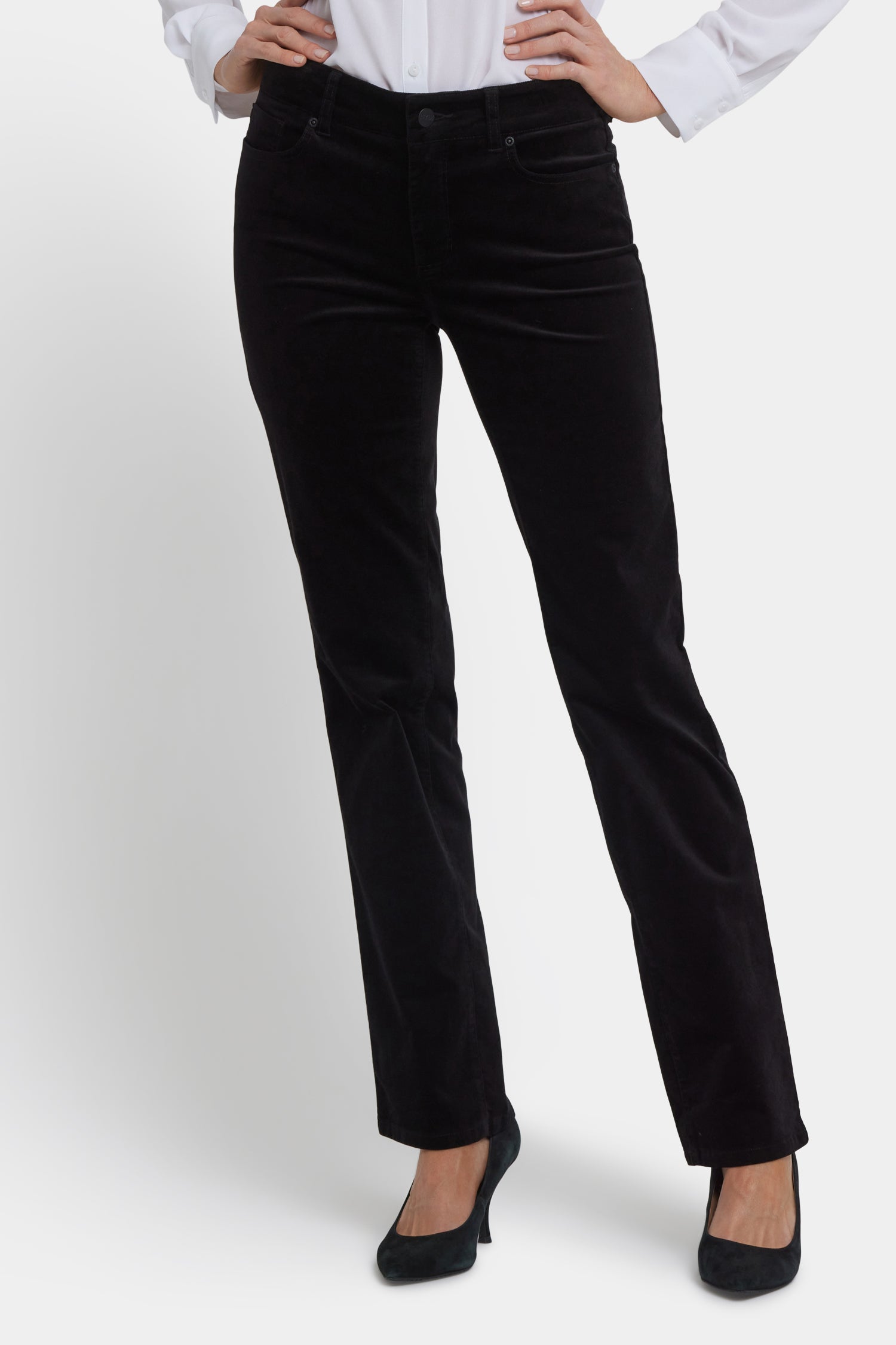 NYDJ Marilyn Straight Pants In Velveteen - Black