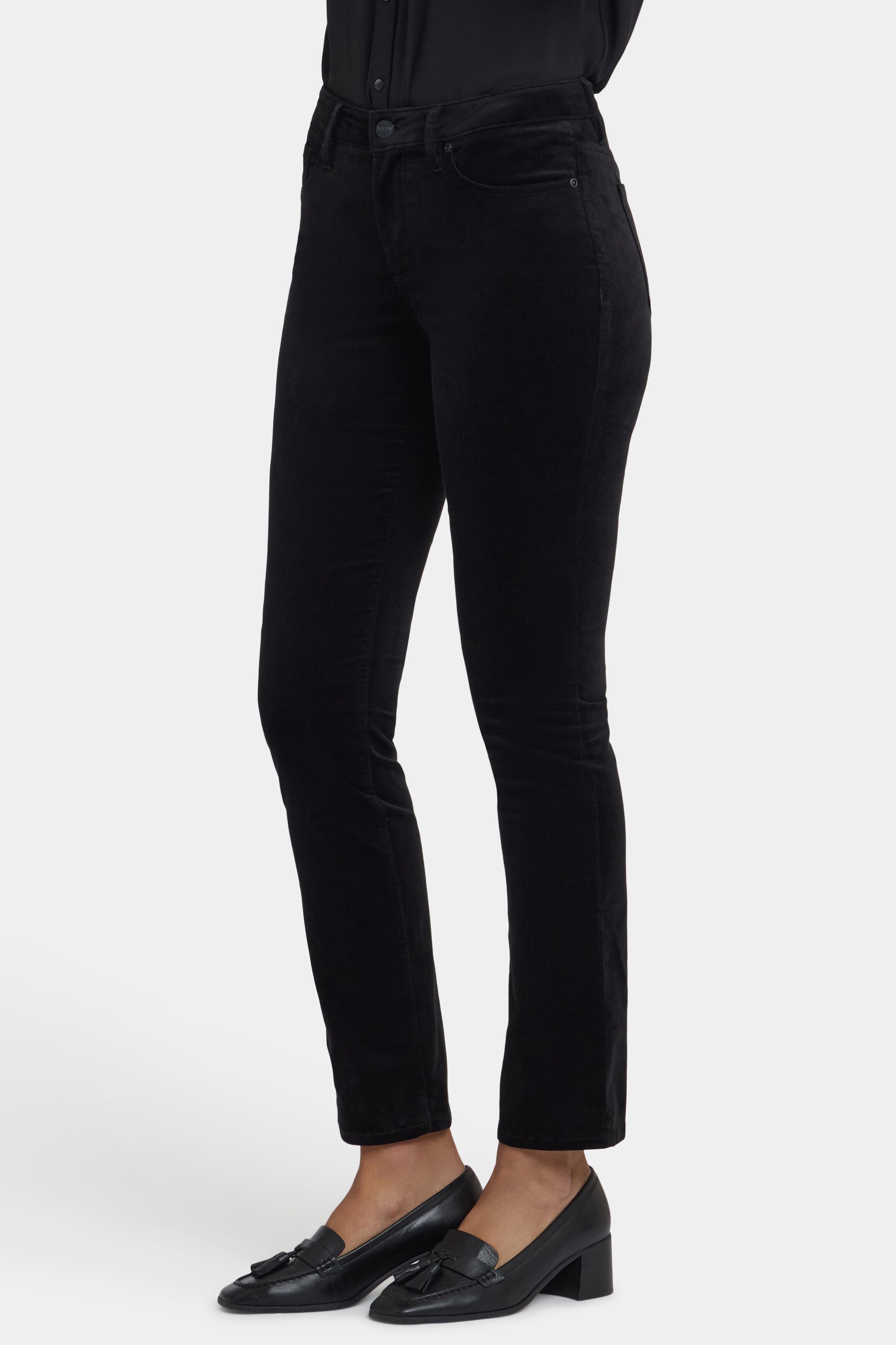 NYDJ Sheri Slim Pants In Velveteen - Black