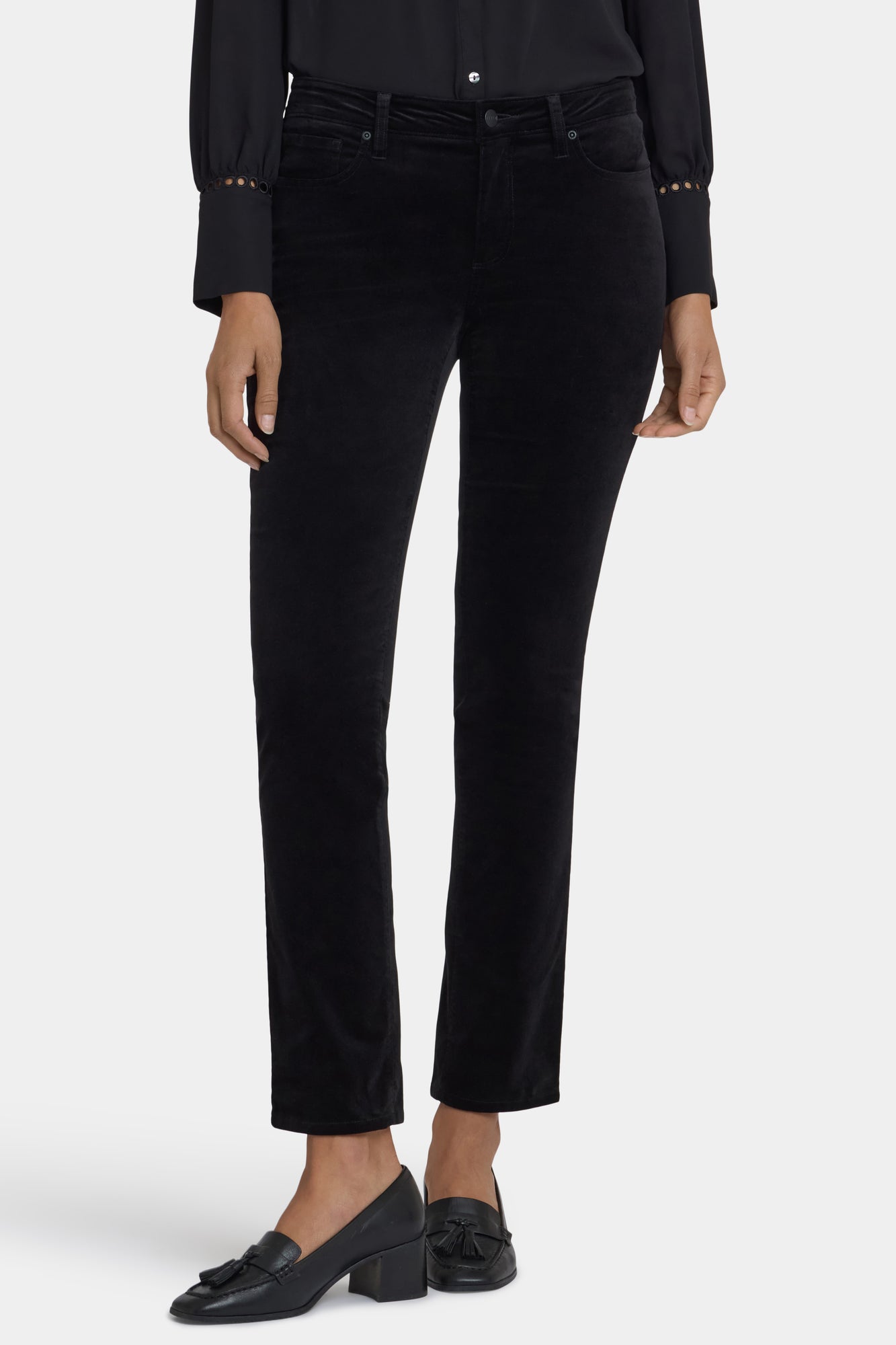 NYDJ Sheri Slim Pants In Velveteen - Black