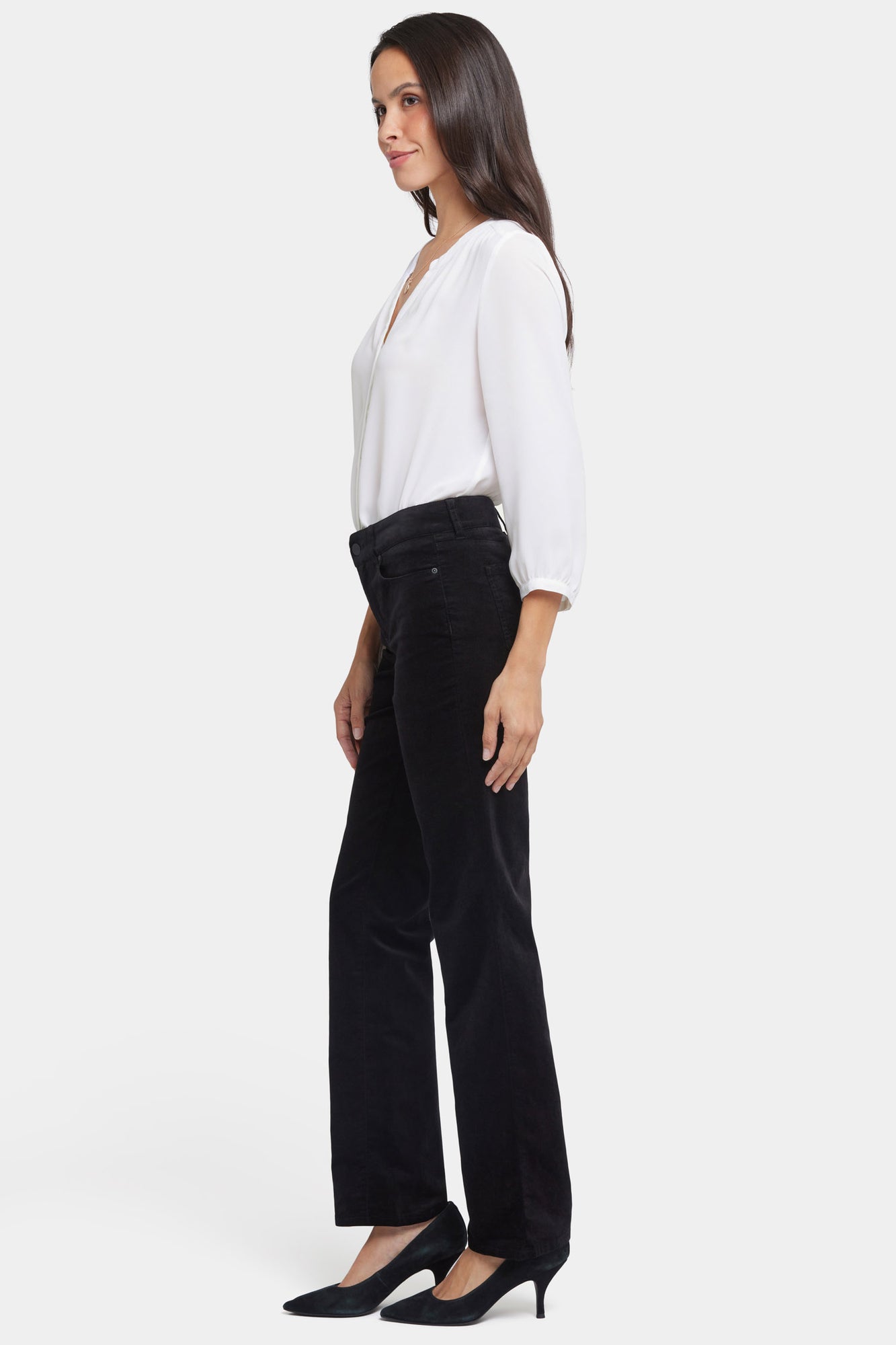 NYDJ Marilyn Straight Pants In Velveteen - Black