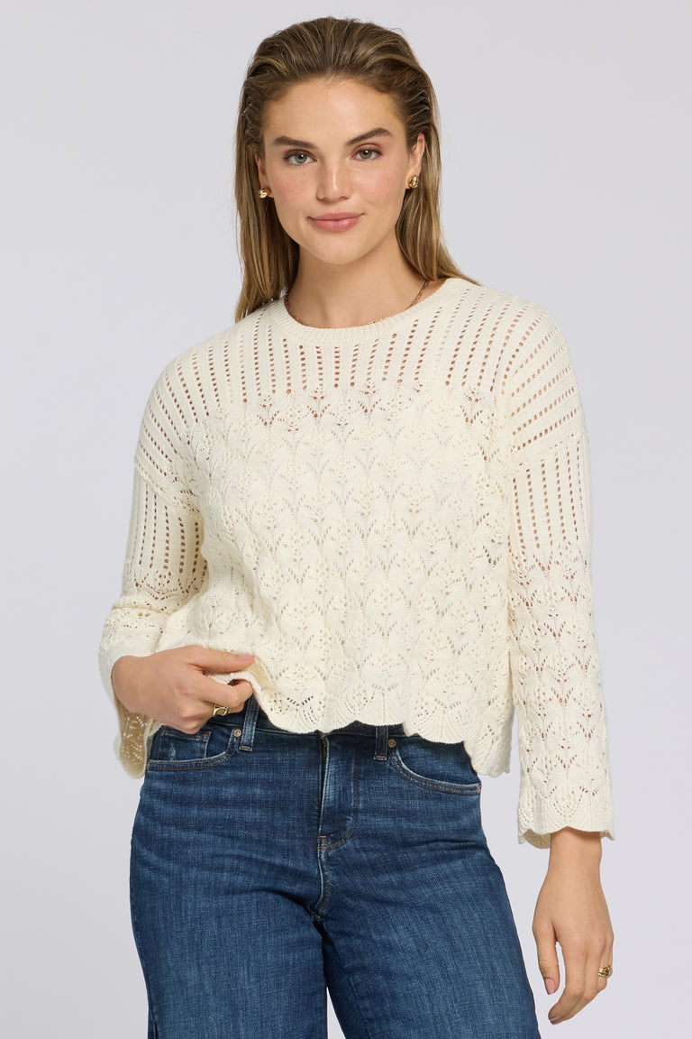 NYDJ Pointelle Popover  - Ivory