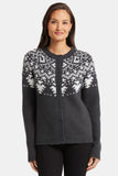 NYDJ Winter Fairisle Cardigan  - Charcoal Heathered