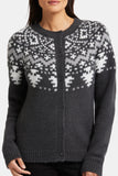 NYDJ Winter Fairisle Cardigan  - Charcoal Heathered