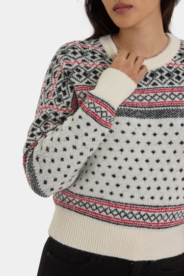 NYDJ Fairisle Pullover Sweater  - Ivory Black