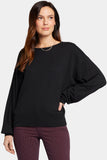 NYDJ Dolman Sleeved Boatneck Sweater With Cashmere - Black