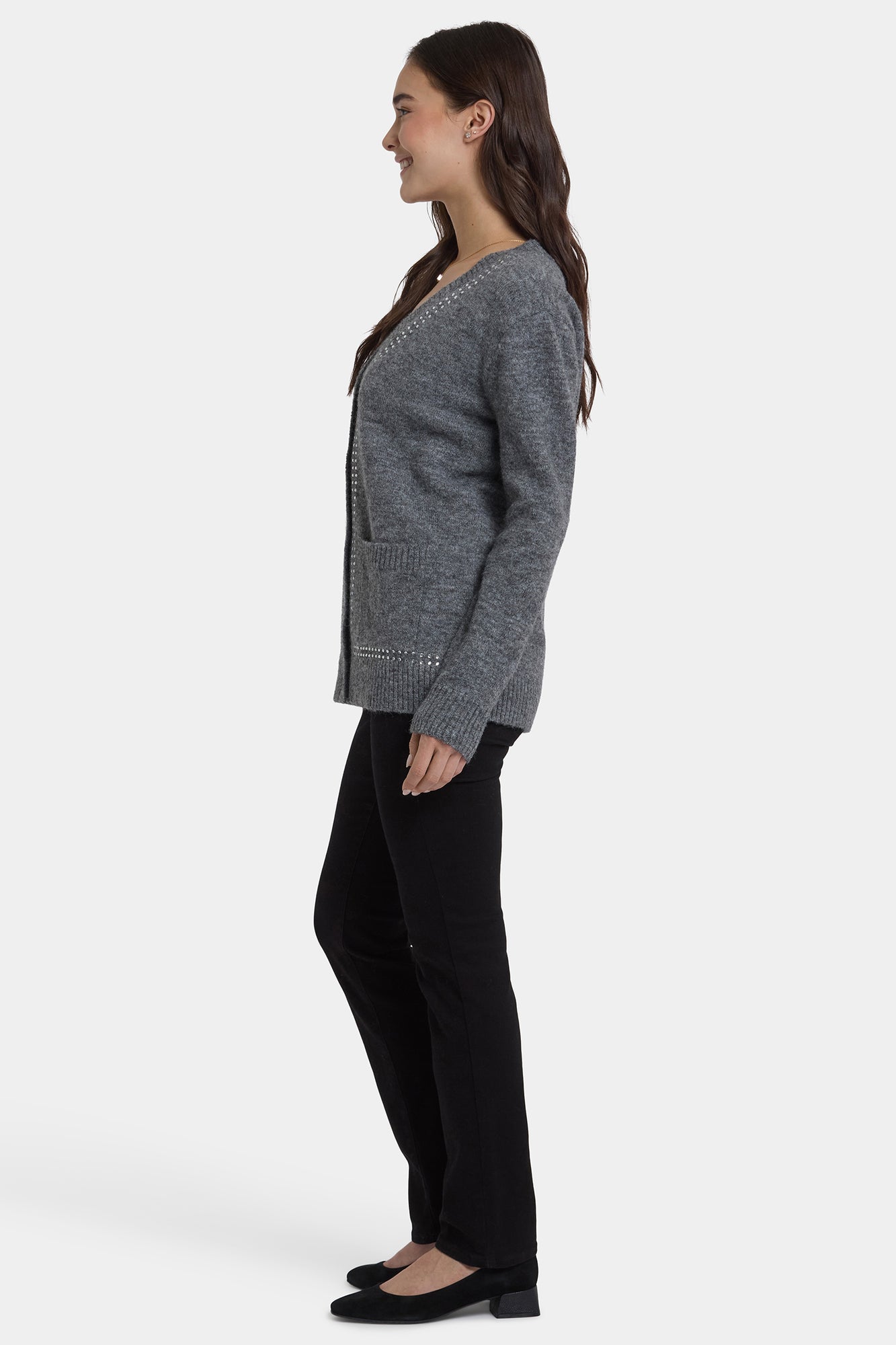 NYDJ Crystal Cardigan  - Charcoal Heather