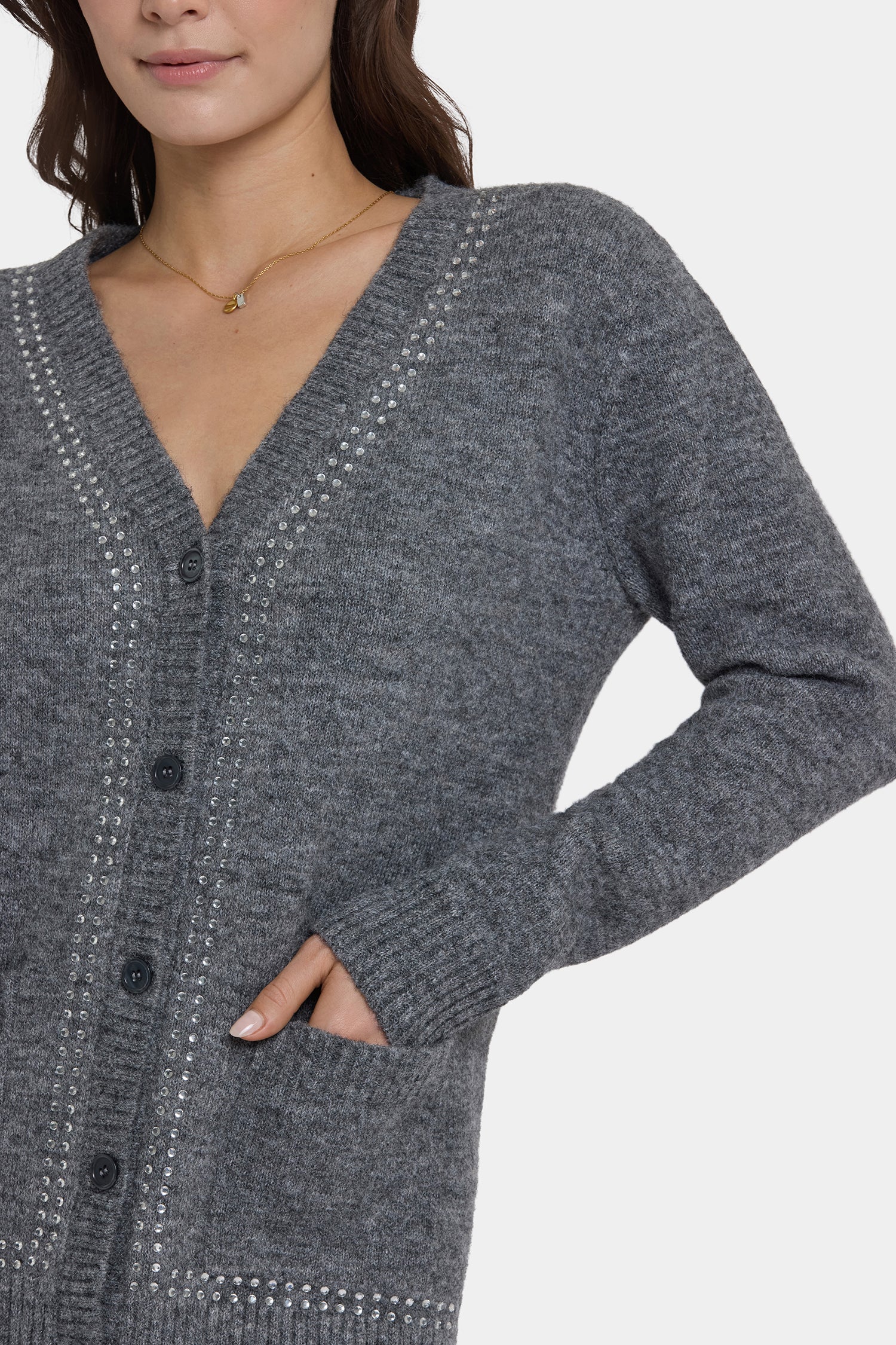 Crystal Cardigan - Charcoal Heather Multi | NYDJ