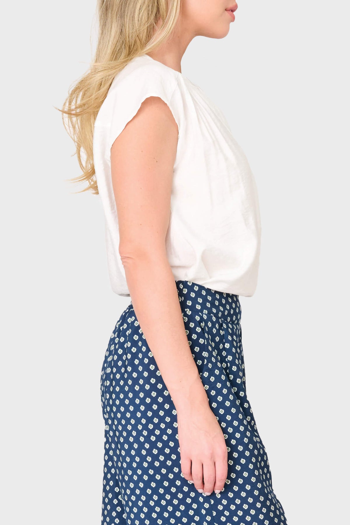 NYDJ Cap Sleeve Notch Neck Blouse by Gibsonlook  - Cap Sleeve Notch Neck Blouse by Gibsonlook