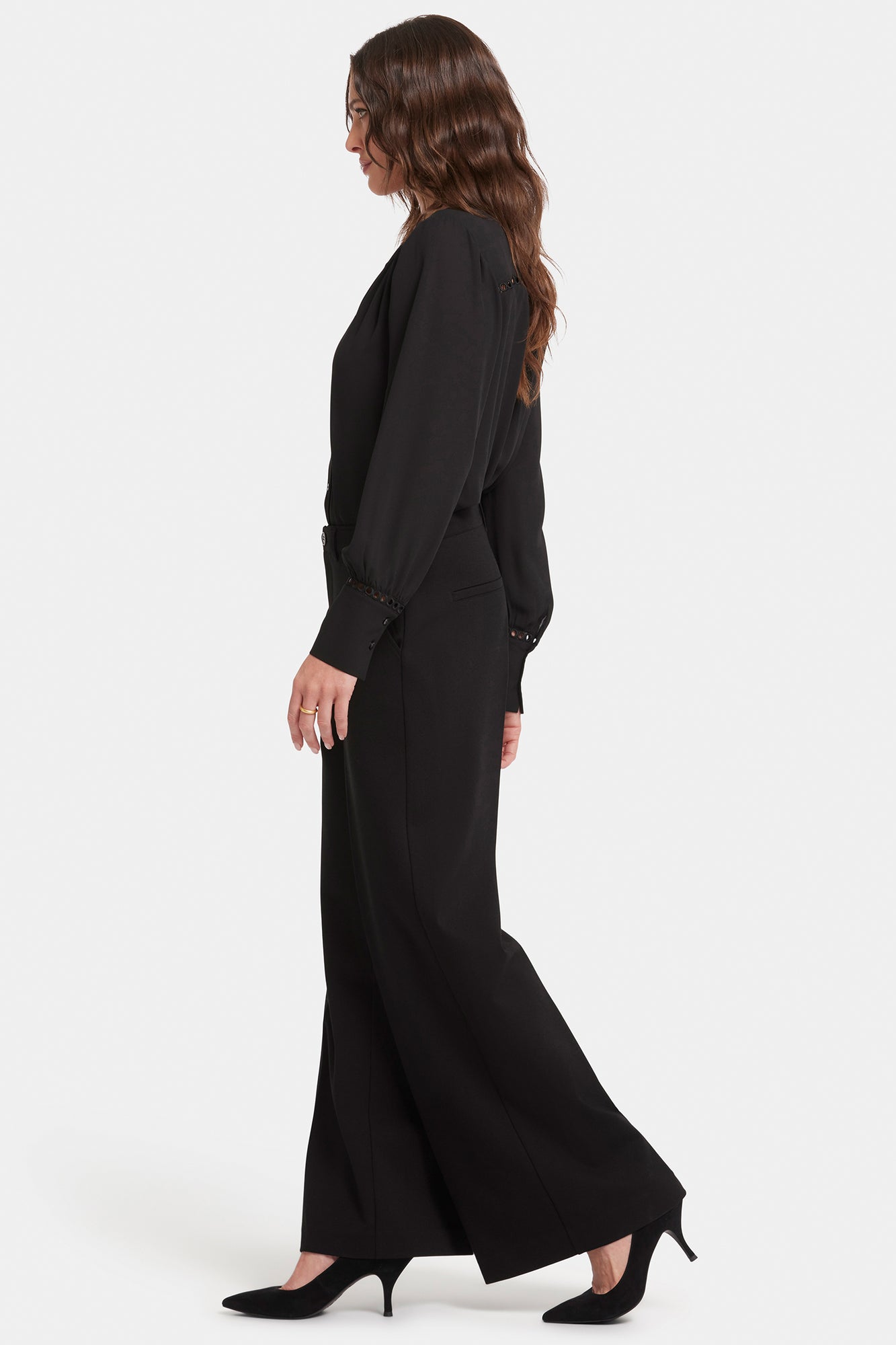 NYDJ Whitney Trouser Pants In Petite In Ponte Knit With Super High Rise - Black