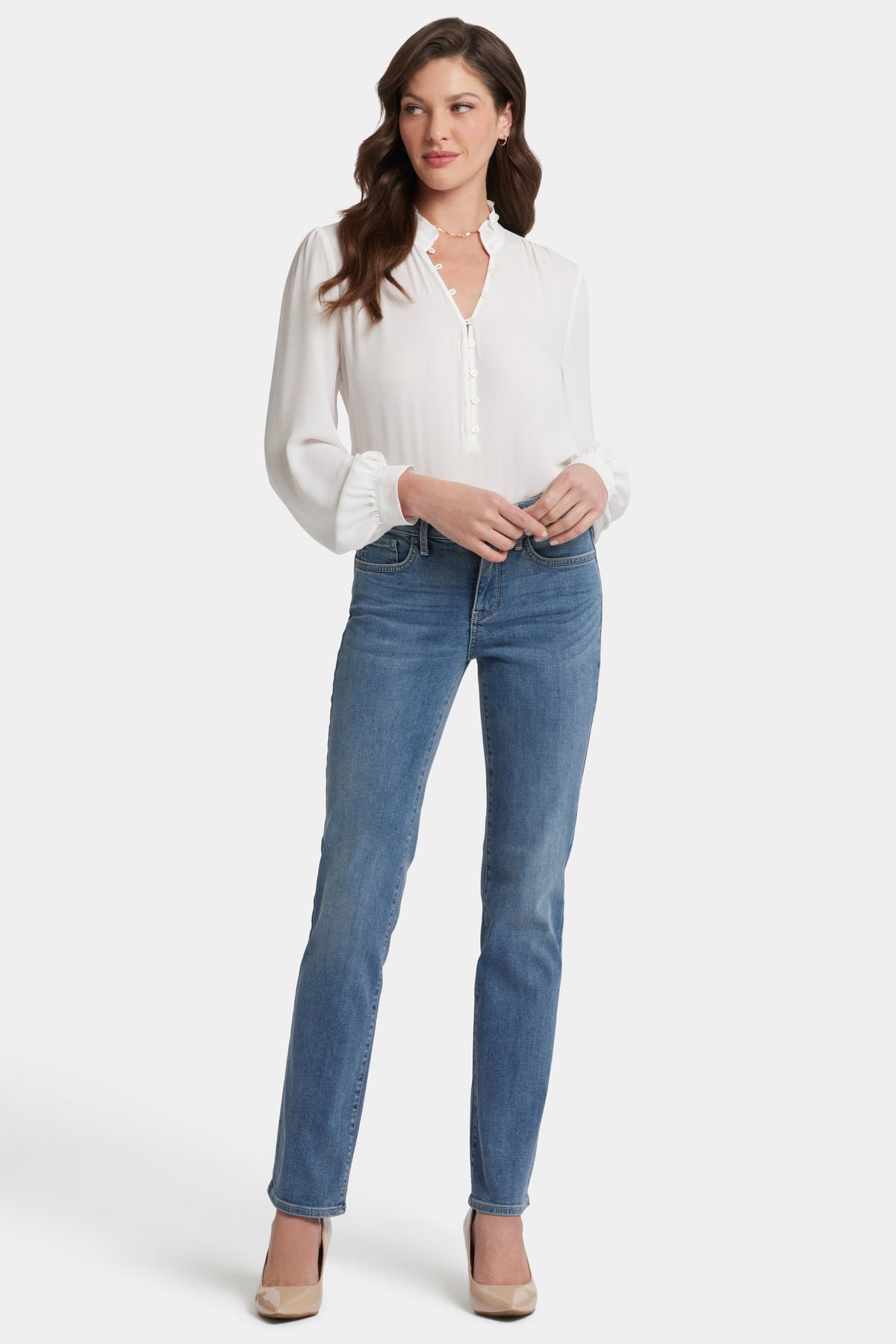 NYDJ Marilyn Straight Jeans In Petite  - Heyburn Wash