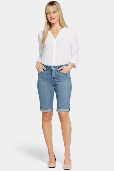 NYDJ Briella Denim Shorts In Petite With Roll Cuff - Heyburn Wash