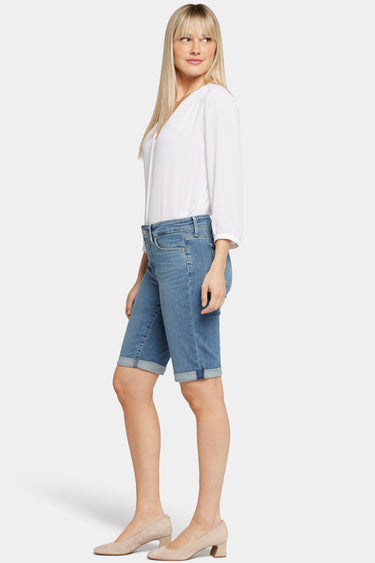 NYDJ Briella Denim Shorts In Petite With Roll Cuff - Heyburn Wash