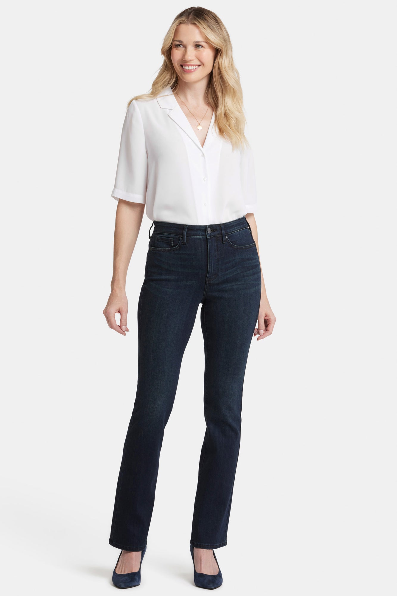 NYDJ Billie Mini Bootcut Jeans In Petite In Sure Stretch® Denim With High Rise - Obsidian Blue