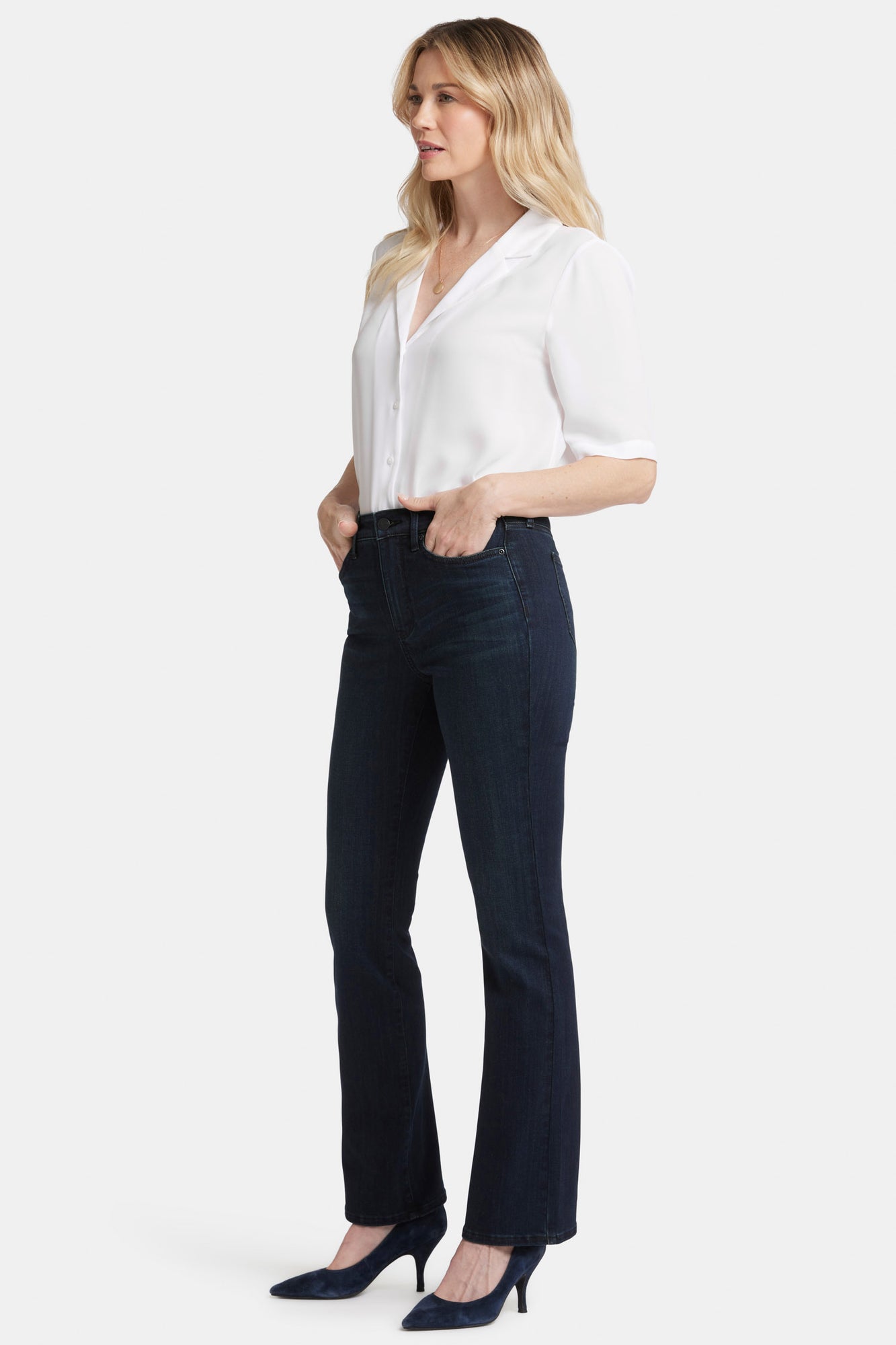 NYDJ Billie Mini Bootcut Jeans In Petite In Sure Stretch® Denim With High Rise - Obsidian Blue