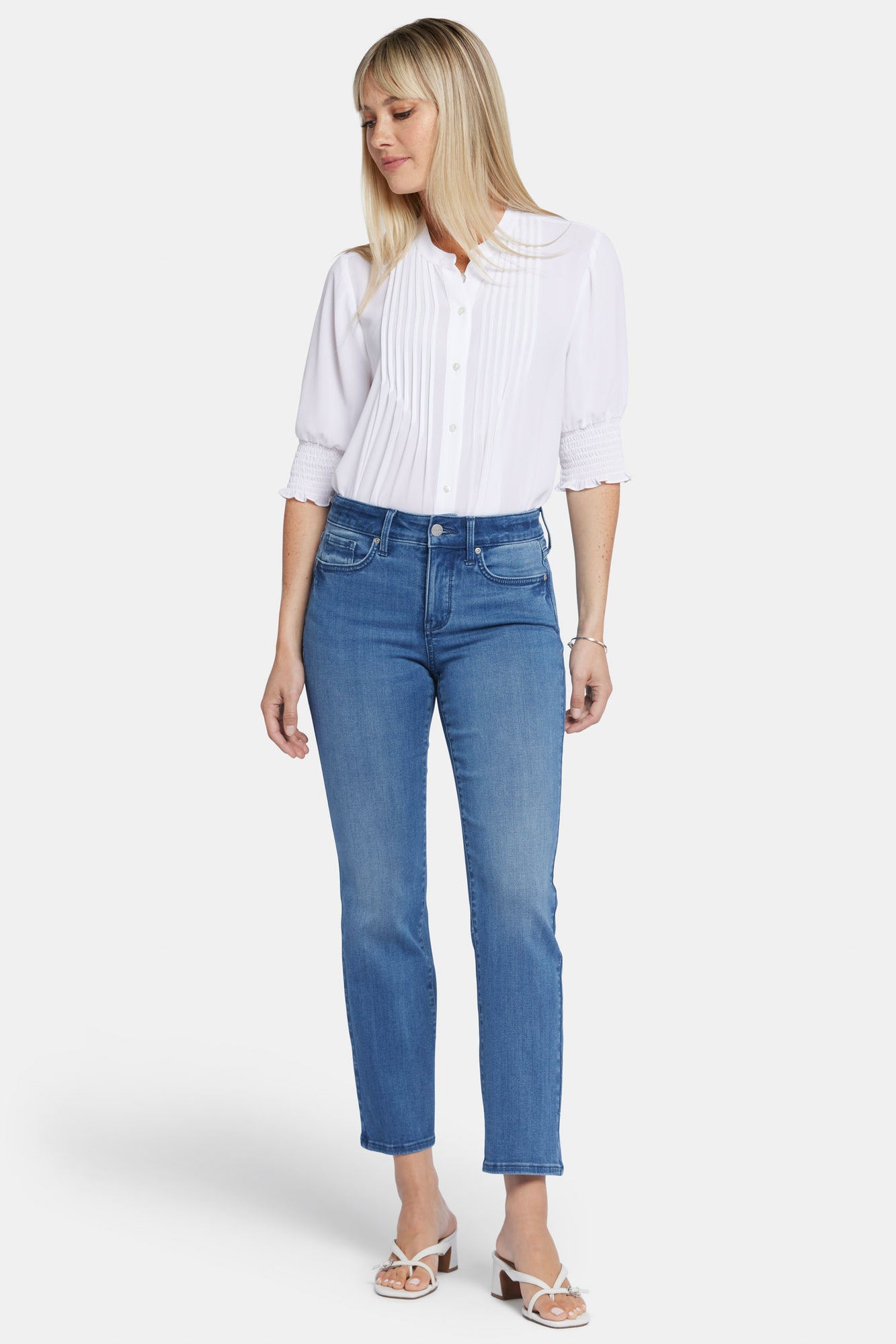NYDJ Marilyn Straight Ankle Jeans In Petite In Sure Stretch® Denim  - Blue Island