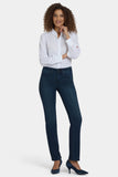 NYDJ Marilyn Straight Jeans In Petite In Sure Stretch® Denim - Obsidian Blue