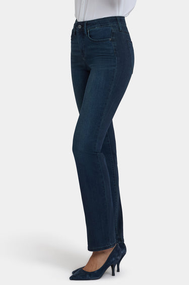 NYDJ Marilyn Straight Jeans In Petite In Sure Stretch® Denim - Obsidian Blue