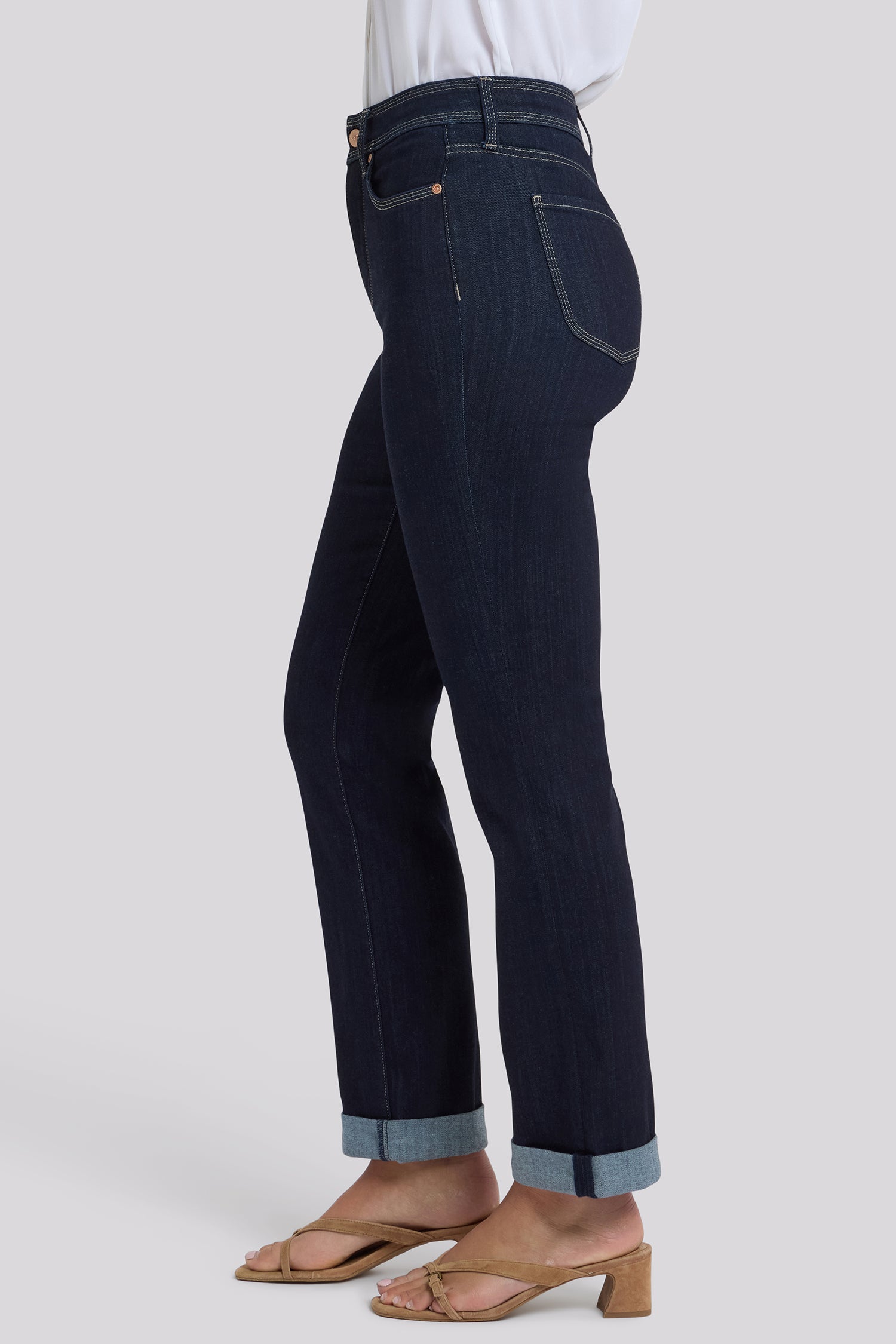 NYDJ Marilyn Straight Jeans In Petite In Sure Stretch® Denim With High Rise And Triple Stitching - Morning Tides