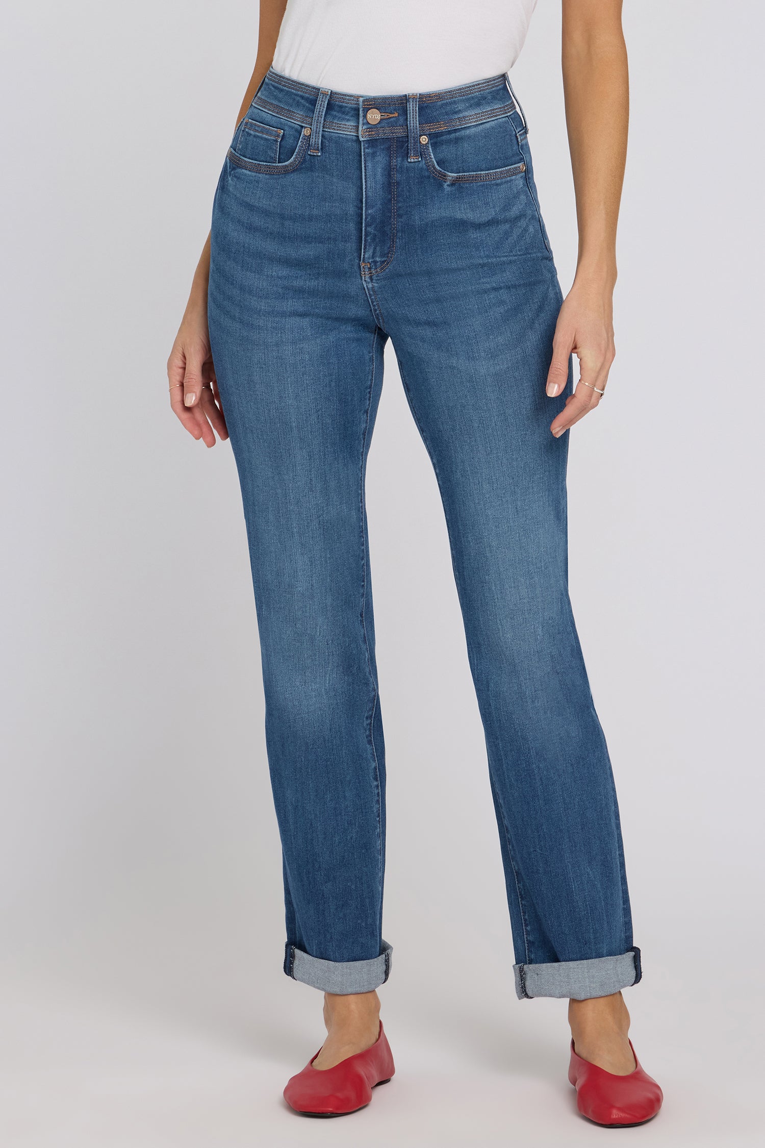 Marilyn Straight Jeans In Petite In Sure Stretch® Denim With High Rise ...