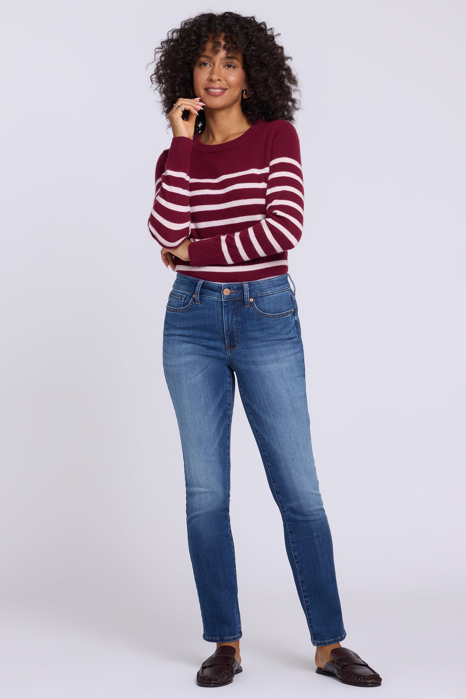 NYDJ Sheri Slim Straight Jeans In Petite In Sure Stretch® Denim - Elm