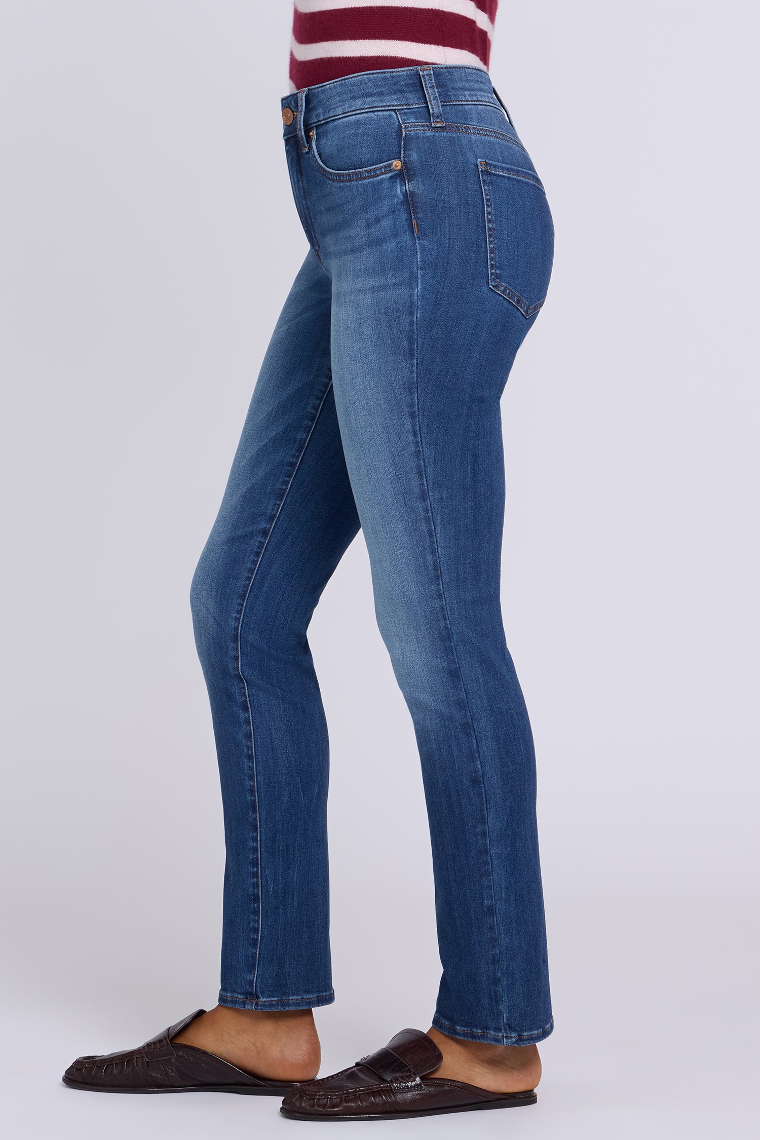 NYDJ Sheri Slim Straight Jeans In Petite In Sure Stretch® Denim - Elm