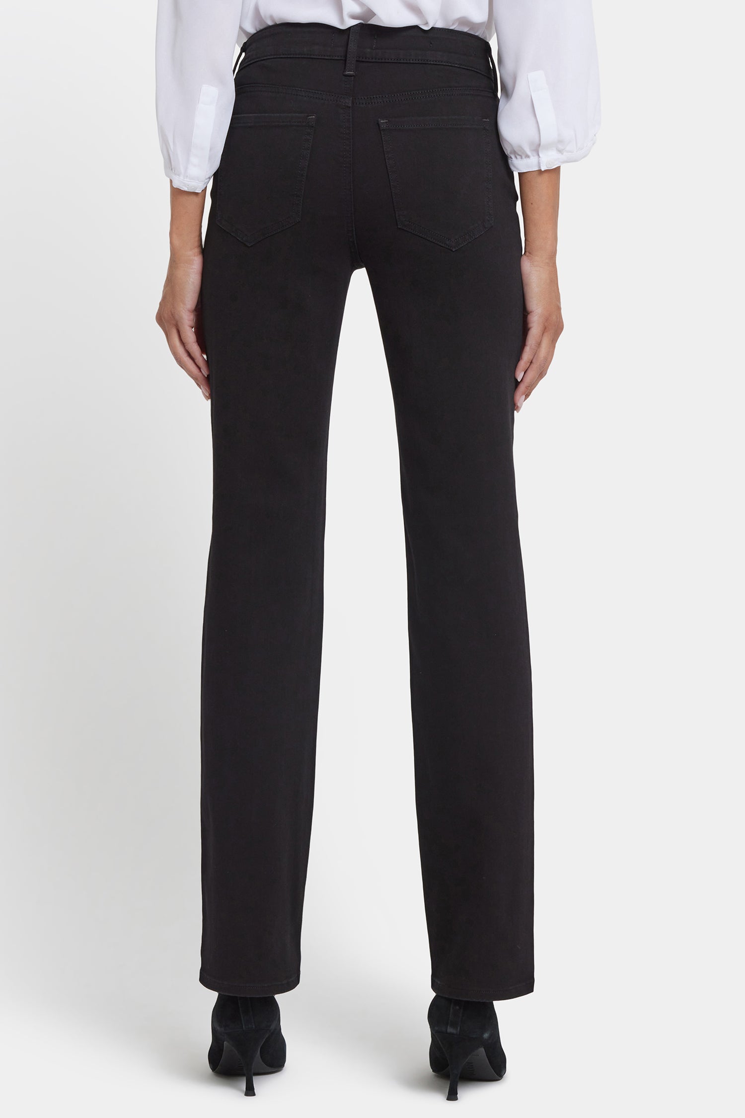 NYDJ Marilyn Straight Jeans In Petite In Sure Stretch® Denim With Scattered Stones - Black Rinse