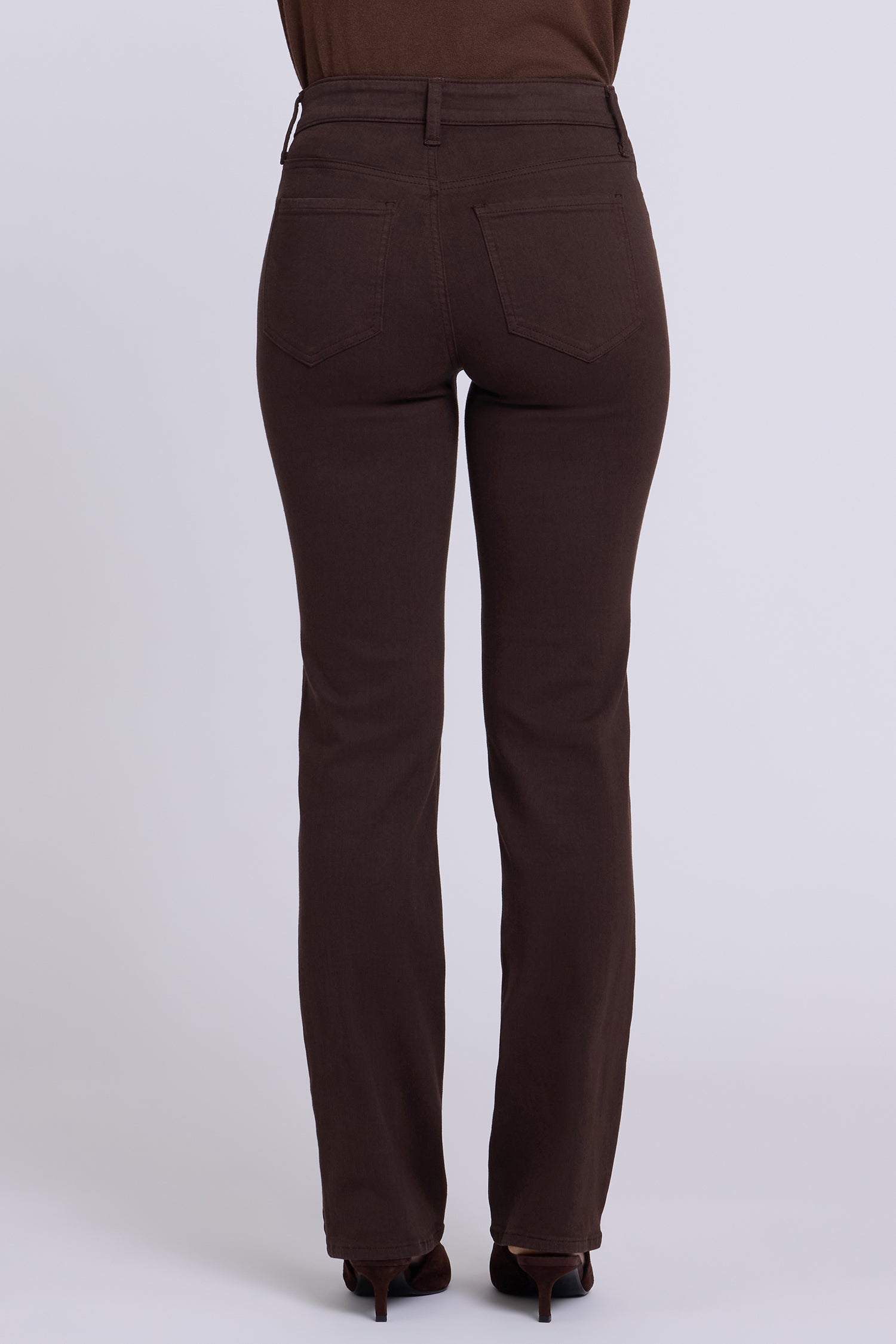 NYDJ Marilyn Straight Jeans In Petite In Sure Stretch® Denim - Bitter Chocolate