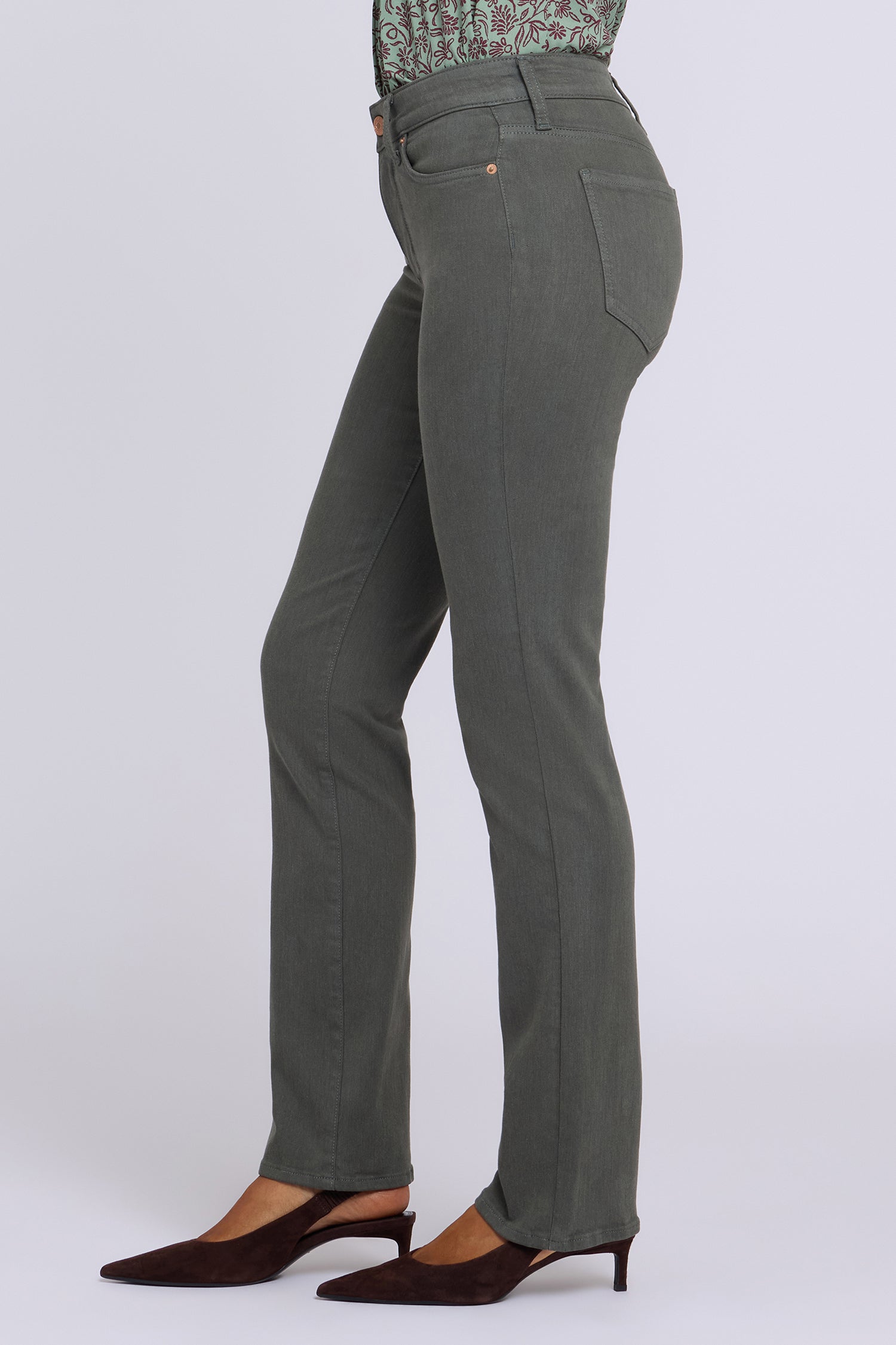 NYDJ Marilyn Straight Jeans In Petite In Sure Stretch® Denim - True Olive