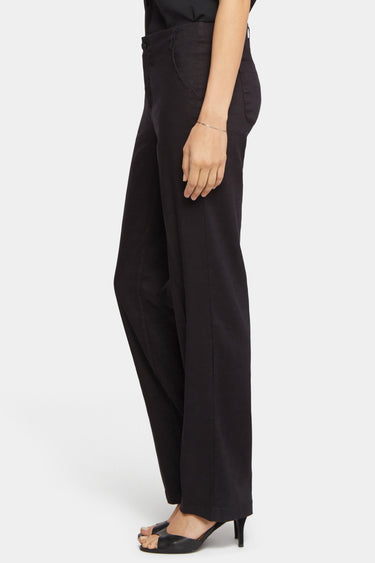 NYDJ Marilyn Straight Pants In Petite In Stretch Linen - Black