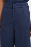 NYDJ Mona Wide Leg Trouser Pants In Petite In Stretch Linen With High Rise - Oxford Navy