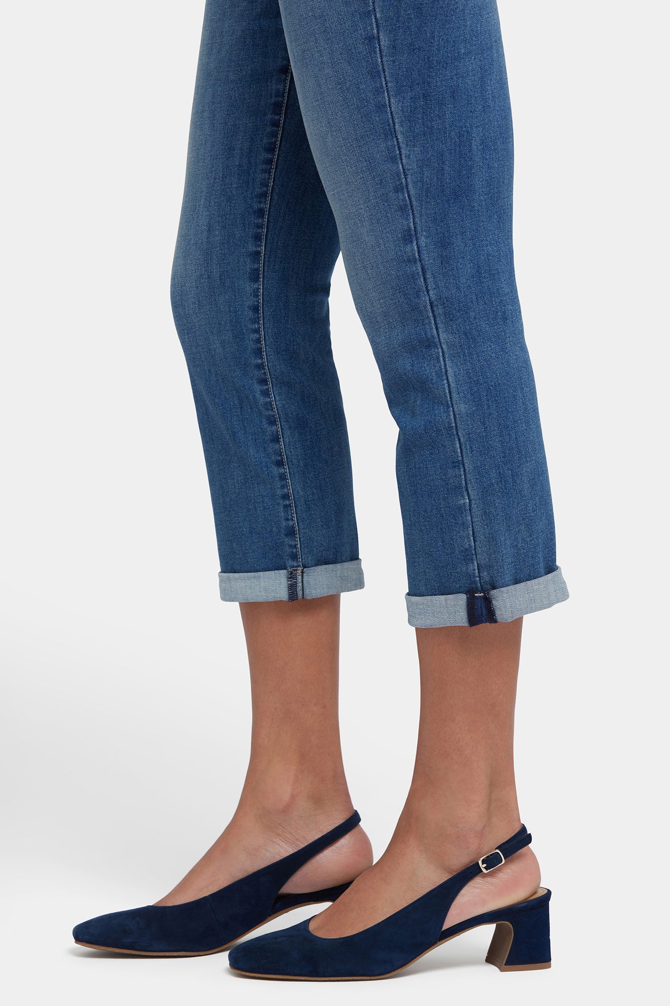 NYDJ Chloe Skinny Capri Jeans In Petite In Cool Embrace® Denim With Roll Cuffs - Costa Brava