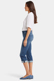 NYDJ Marilyn Straight Crop Jeans In Petite In Cool Embrace® Denim With Cuffs - Blue Ridge