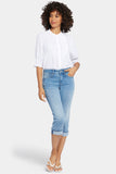 NYDJ Marilyn Straight Crop Jeans In Petite In Cool Embrace® Denim With Cuffs - Lakefront