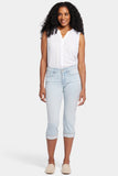 NYDJ Marilyn Straight Crop Jeans In Petite In Cool Embrace® Denim With Cuffs - Oceanfront
