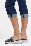 NYDJ Marilyn Straight Crop Jeans In Petite In Cool Embrace® Denim With Cuffs - Rio Rapids