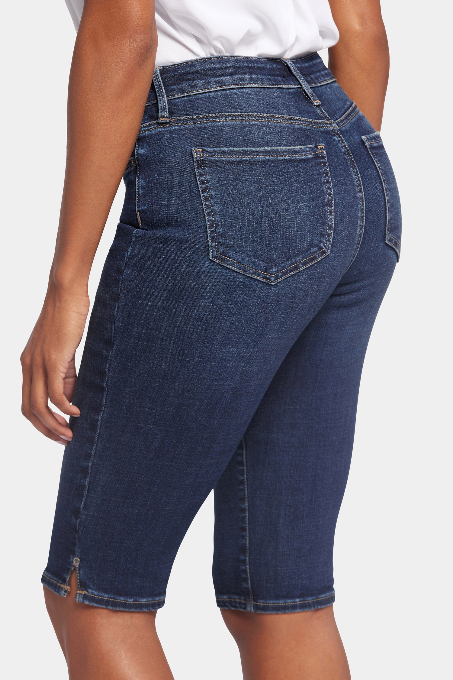 Sophie Bike Capri Jeans In Petite With Riveted Side Slits