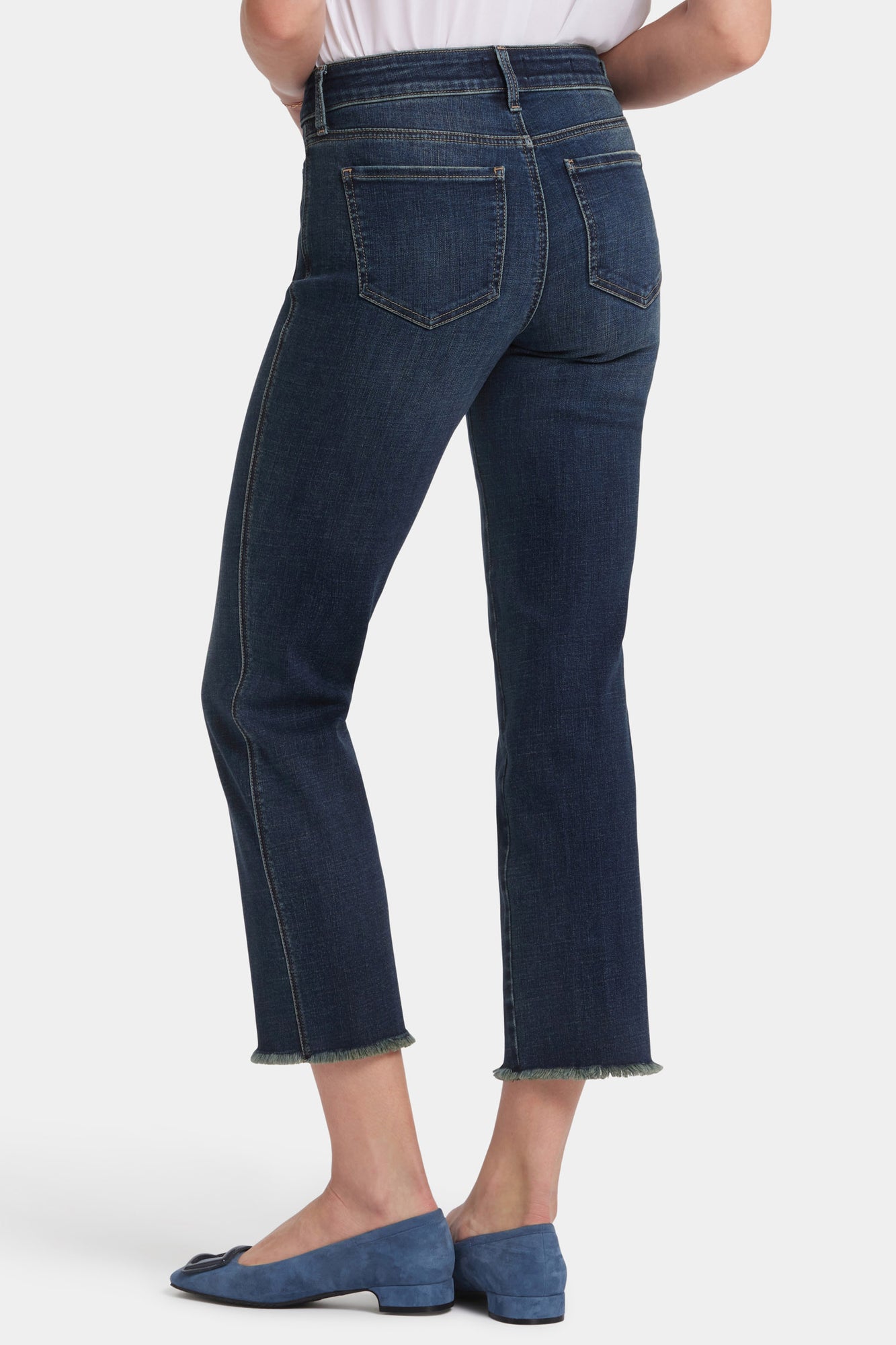 NYDJ Marilyn Straight Ankle Jeans In Petite With Patch Pockets And Geo Tape - Lotus Gardens