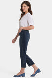 NYDJ Marilyn Straight Ankle Jeans In Petite With Patch Pockets And Geo Tape - Lotus Gardens