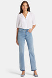 NYDJ Marilyn Straight Jeans In Petite With High Rise And 4" Side Slits - Big Skies