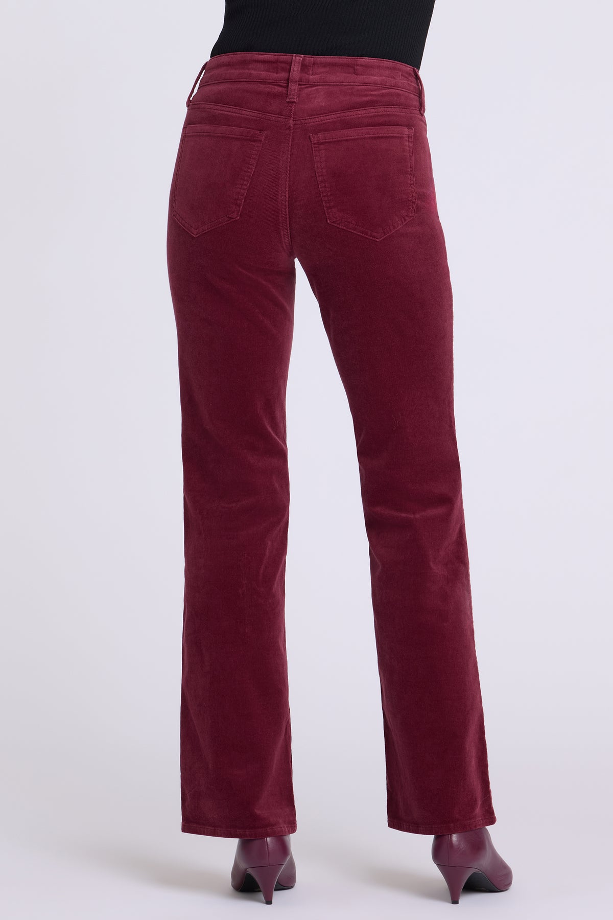 NYDJ Brooklyn Bootcut Pants In Petite In Fine Wale Stretch Corduroy - Sienna Red