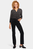 NYDJ Marilyn Straight Pants In Petite In Fine Wale Stretch Corduroy - Black