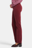 NYDJ Marilyn Straight Pants In Petite In Fine Wale Stretch Corduroy - Cranberry Pie