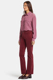 NYDJ Marilyn Straight Pants In Petite In Fine Wale Stretch Corduroy - Cranberry Pie