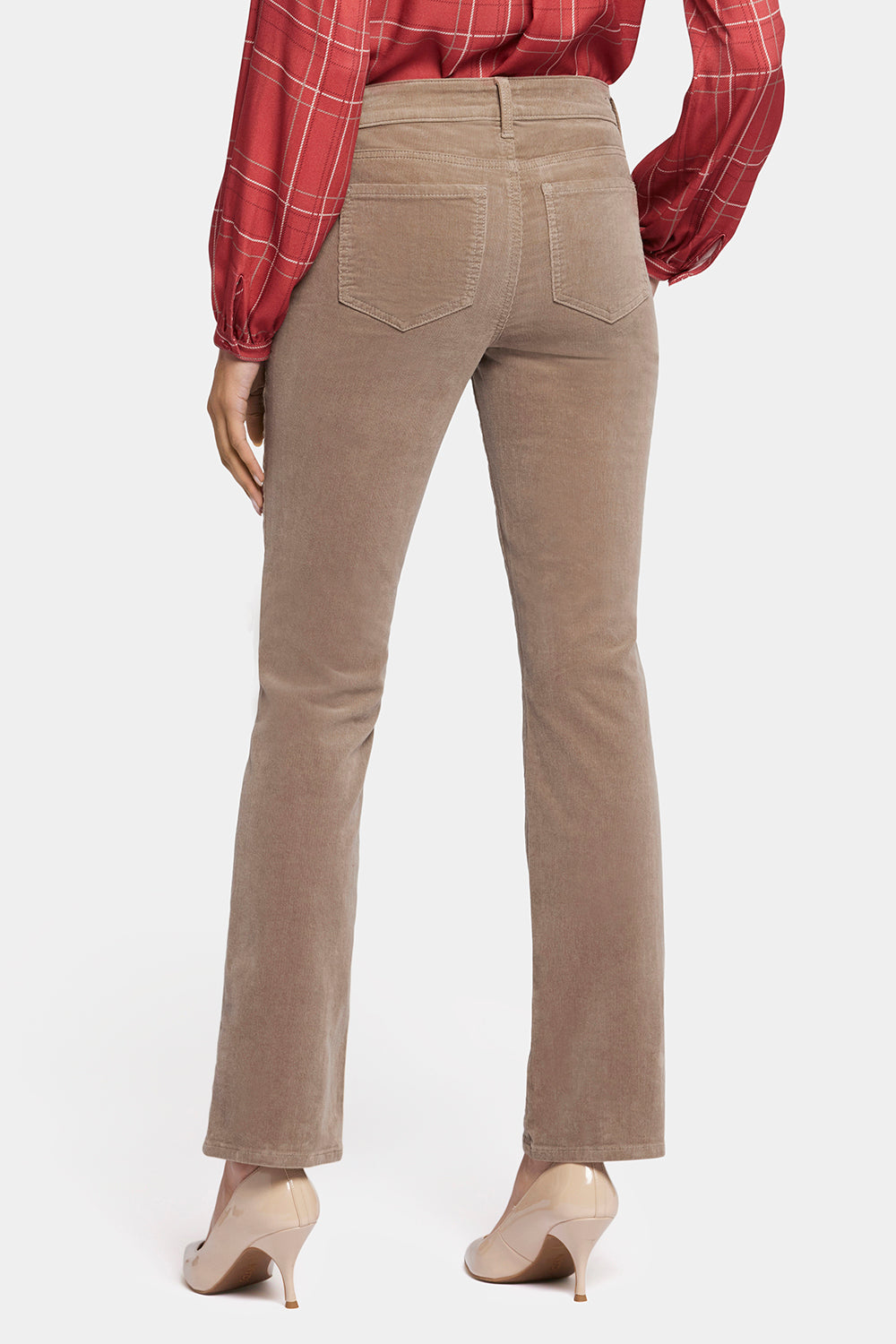 NYDJ Marilyn Straight Pants In Petite In Fine Wale Stretch Corduroy - Saddlewood